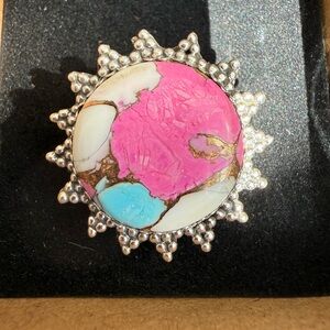 .925 sterling silver and cotton candy ring size 8.5